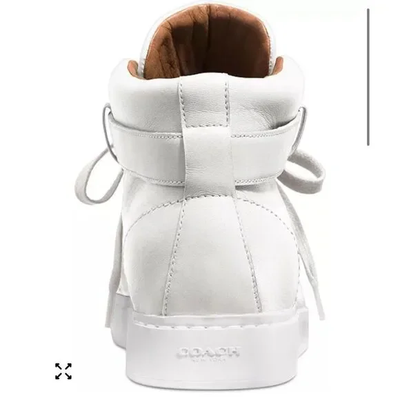 Coach unisex white leather Richmond high Top Fashion Sneaker size 9B(7 mens) - Picture 2 of 11